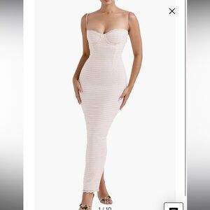 House of Cb ELINOR Cream Tea Frill Lace Midi Dress